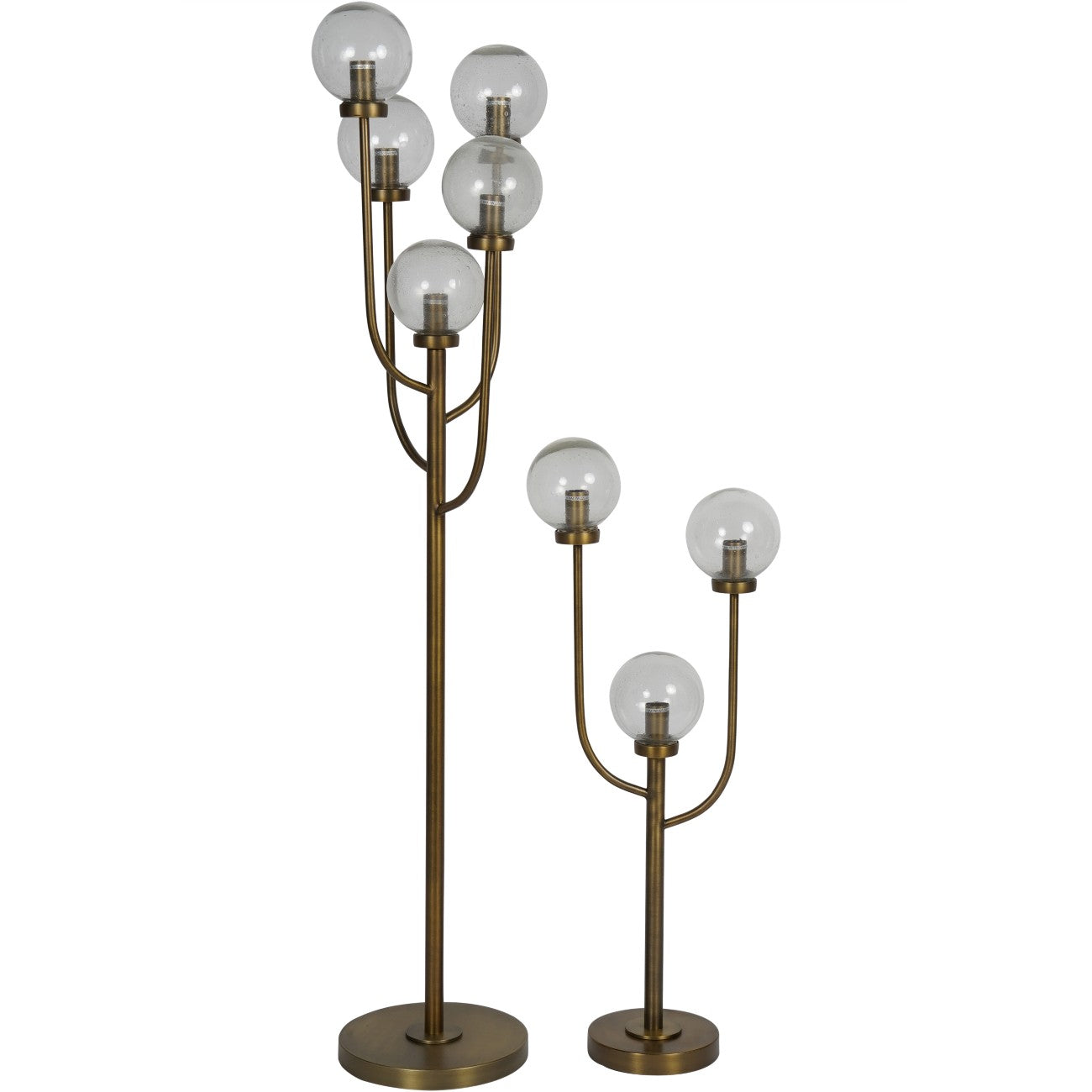 Wellesley Brass Three Globe Table Lamp